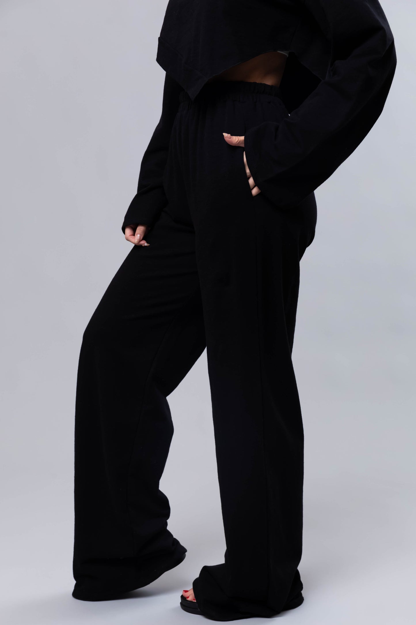 OneDiaLabel Long Sleeve Top & Wide Leg Pants Set